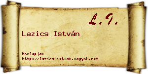 Lazics István névjegykártya