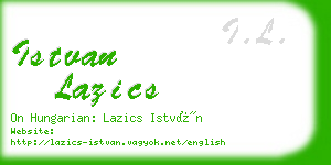 istvan lazics business card